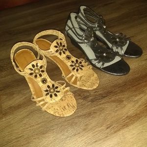 2/$9 - NWOT Wedge Summer Sandals w/Jewels